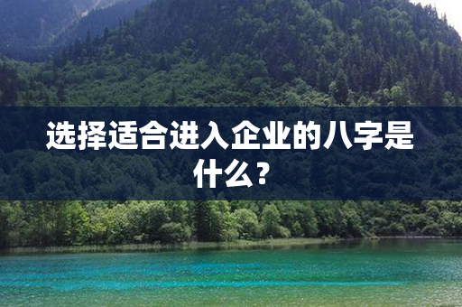 选择适合进入企业的八字是什么？