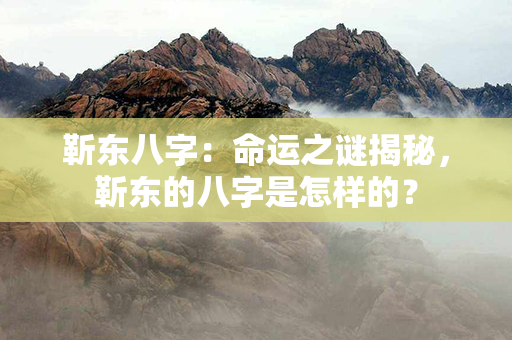 靳东八字：命运之谜揭秘，靳东的八字是怎样的？