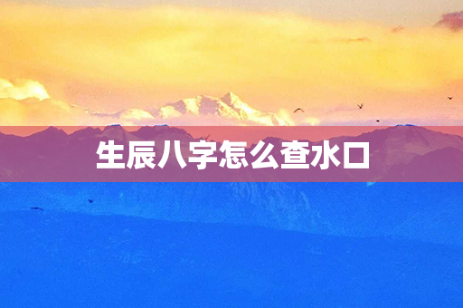 生辰八字怎么查水口