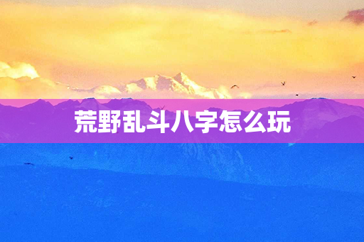 荒野乱斗八字怎么玩