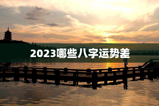 2023哪些八字运势差