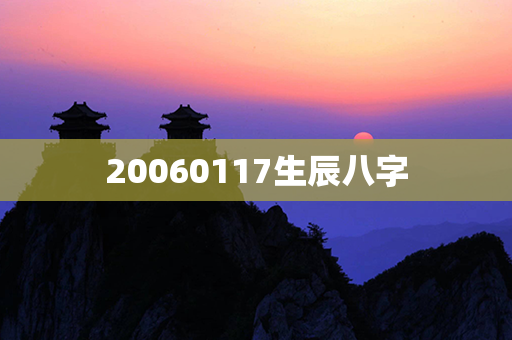 20060117生辰八字