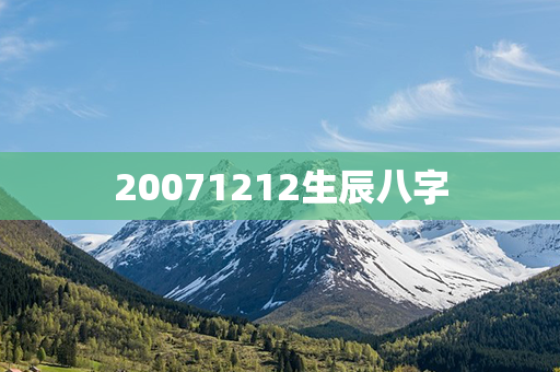 20071212生辰八字