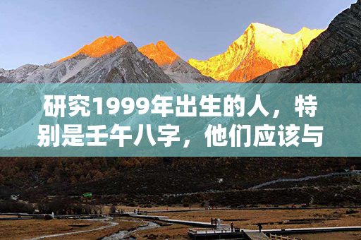 研究1999年出生的人，特别是壬午八字，他们应该与什么类型的人结婚？