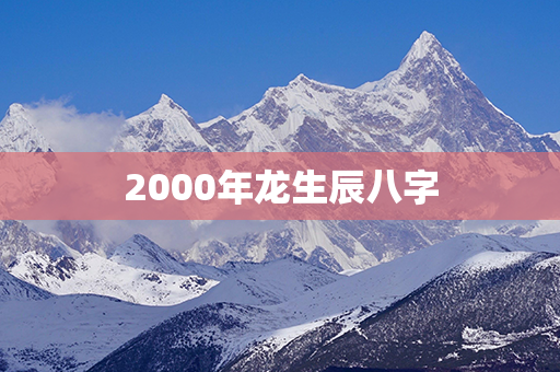 2000年龙生辰八字