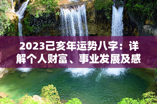 2023己亥年运势八字：详解个人财富、事业发展及感情婚姻