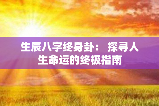 生辰八字终身卦： 探寻人生命运的终极指南