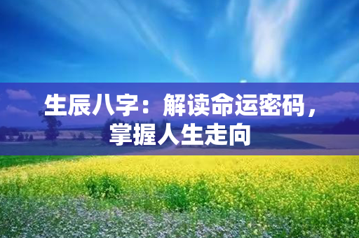 生辰八字：解读命运密码，掌握人生走向