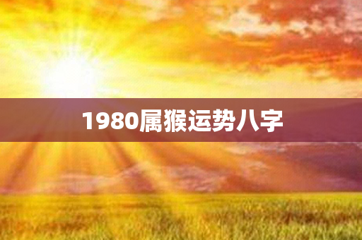 1980属猴运势八字