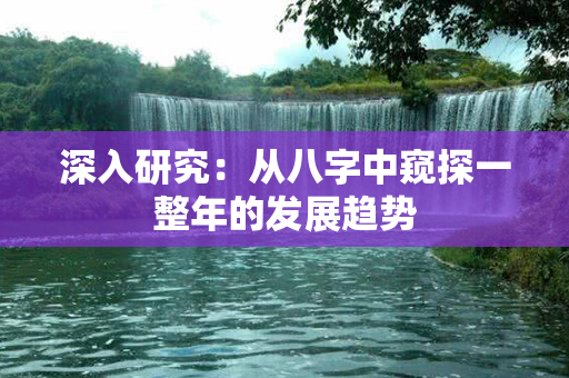 深入研究：从八字中窥探一整年的发展趋势