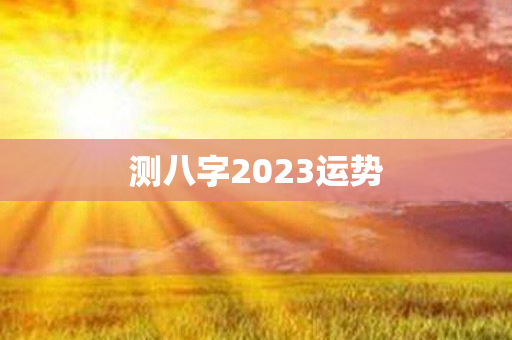 测八字2023运势