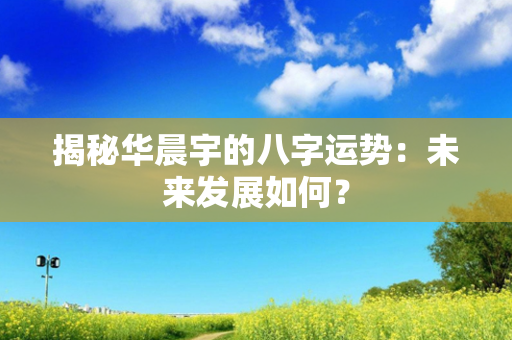 揭秘华晨宇的八字运势：未来发展如何？