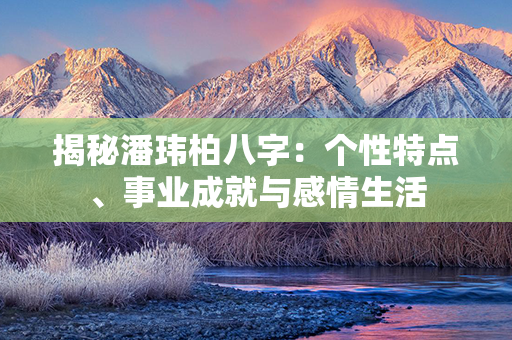 揭秘潘玮柏八字：个性特点、事业成就与感情生活