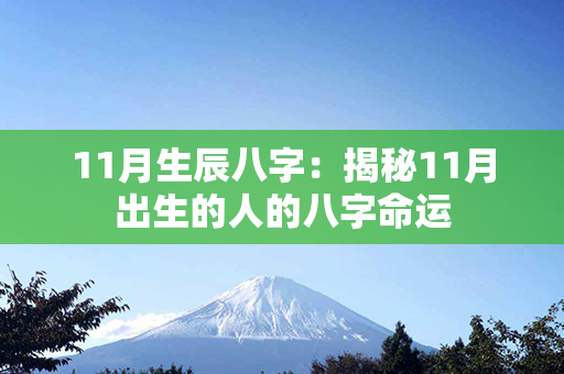 11月生辰八字：揭秘11月出生的人的八字命运