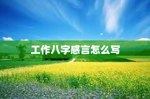 工作八字感言怎么写