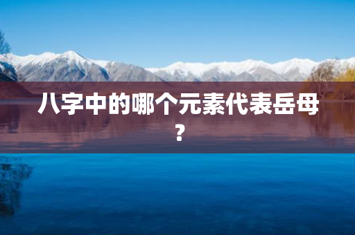 八字中的哪个元素代表岳母？