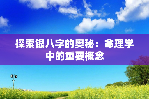 探索银八字的奥秘：命理学中的重要概念