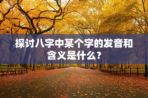 探讨八字中某个字的发音和含义是什么？