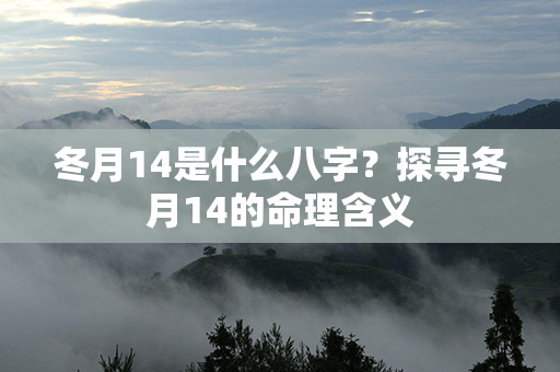 冬月14是什么八字？探寻冬月14的命理含义