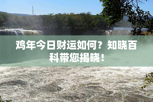 鸡年今日财运如何？知晓百科带您揭晓！