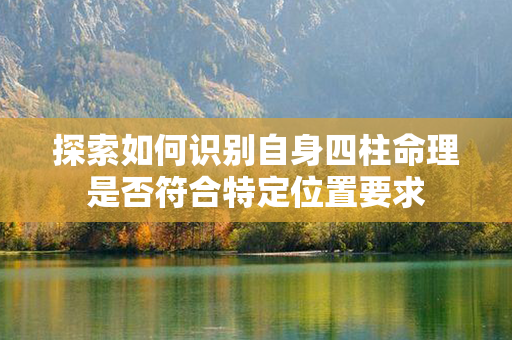 探索如何识别自身四柱命理是否符合特定位置要求