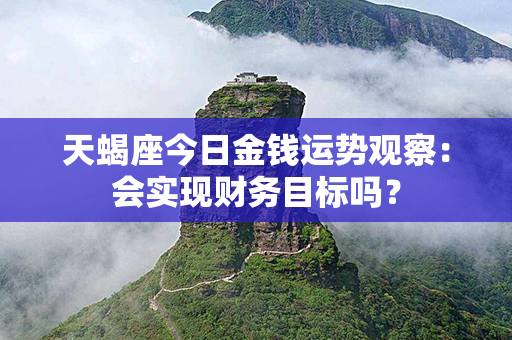 天蝎座今日金钱运势观察：会实现财务目标吗？