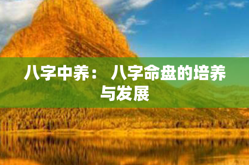 八字中养： 八字命盘的培养与发展