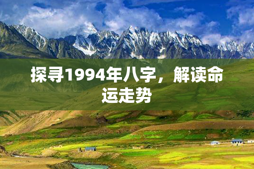 探寻1994年八字，解读命运走势