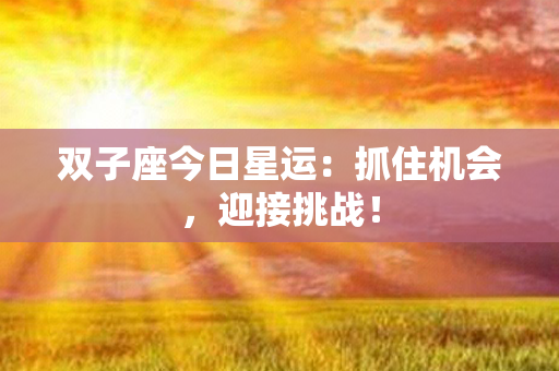 双子座今日星运：抓住机会，迎接挑战！