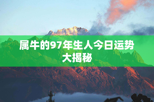 属牛的97年生人今日运势大揭秘