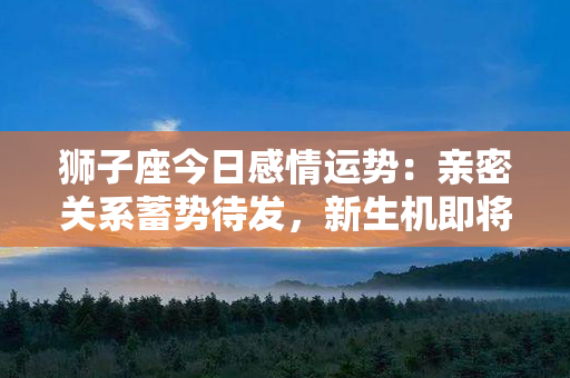 狮子座今日感情运势：亲密关系蓄势待发，新生机即将降临！