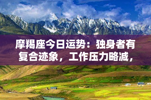 摩羯座今日运势：独身者有复合迹象，工作压力略减，健康需注意。