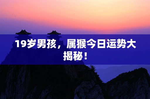 19岁男孩，属猴今日运势大揭秘！