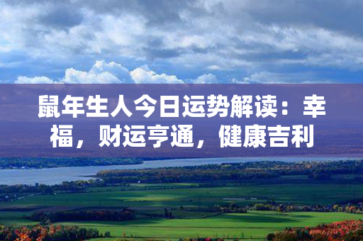 鼠年生人今日运势解读：幸福，财运亨通，健康吉利