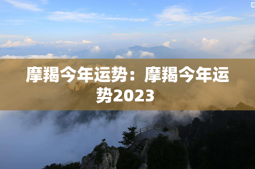 摩羯今年运势：摩羯今年运势2023 