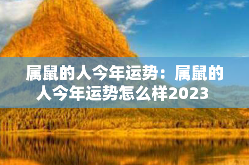 属鼠的人今年运势：属鼠的人今年运势怎么样2023 