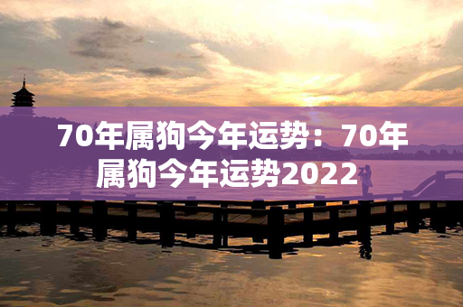 70年属狗今年运势：70年属狗今年运势2022 