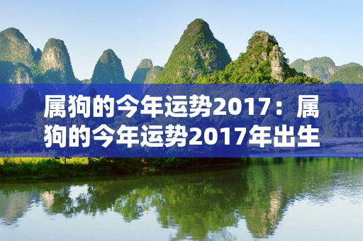 属狗的今年运势2017：属狗的今年运势2017年出生 