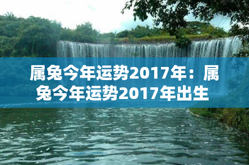 属兔今年运势2017年：属兔今年运势2017年出生 